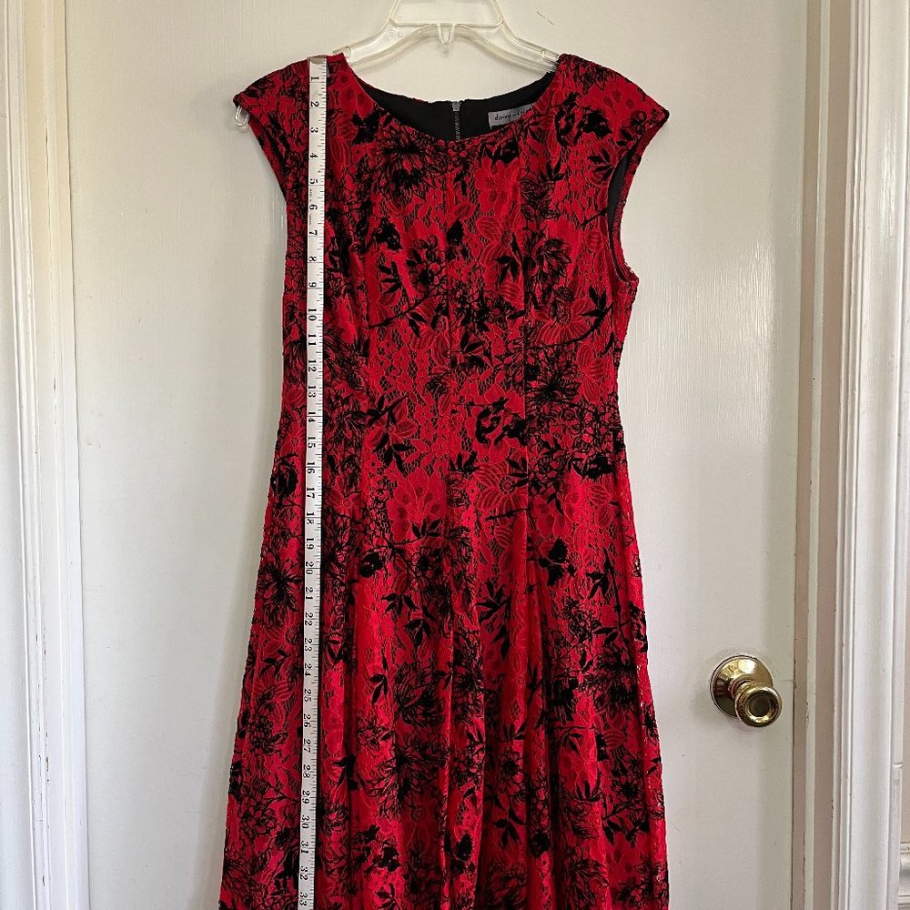 Danny & Nicole Sleeveless Floral Lace Fit + Flare Dress